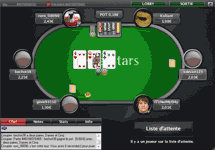 table de jeux de poker sur Poker Stars